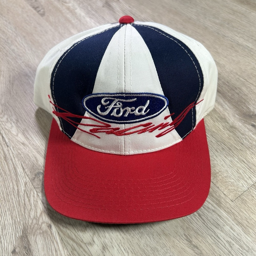 VTG Ford Racing Snapback‎ Hat NASCAR Youngan Red White Blue Cap